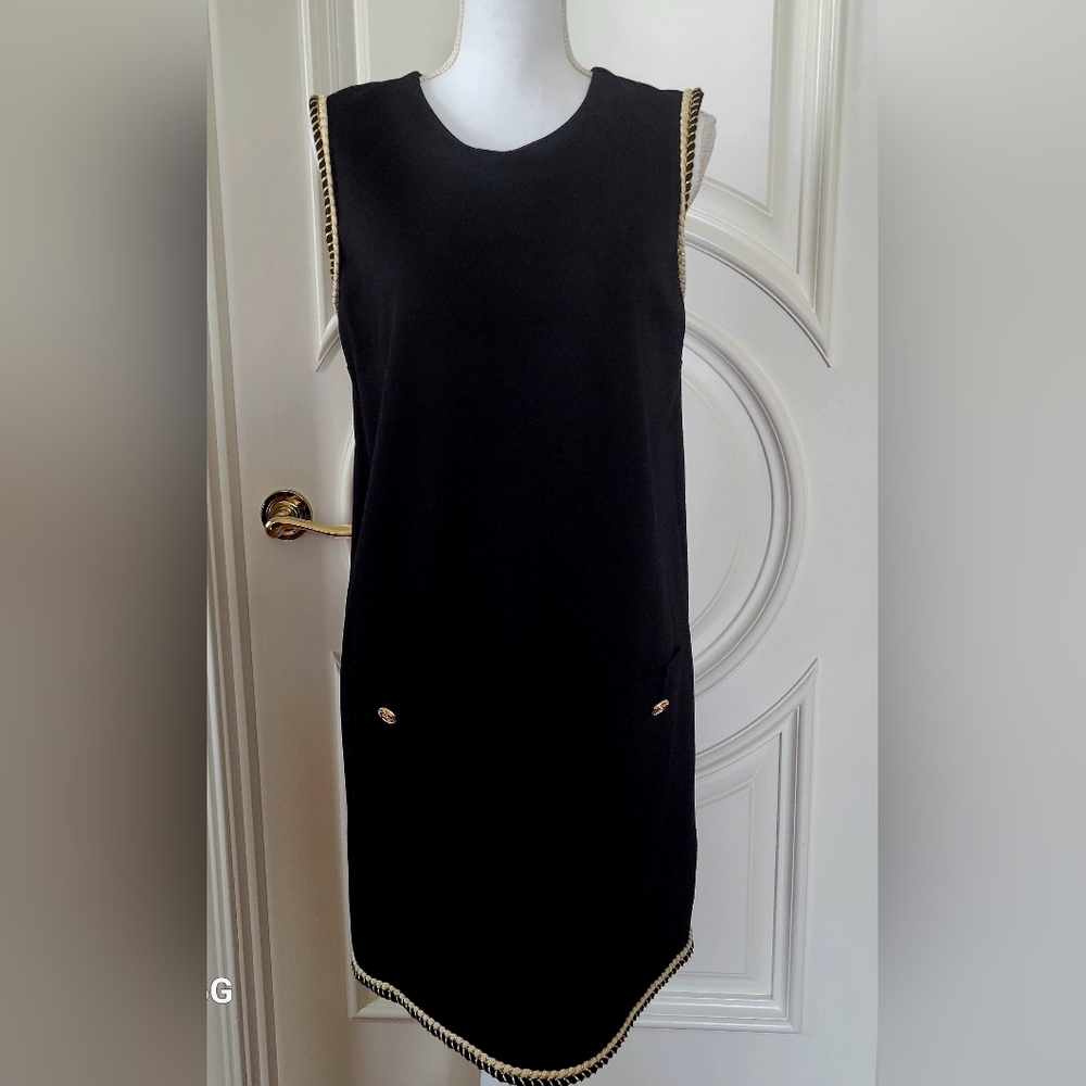 Elegant Black Sleeveless Dress, Made in France